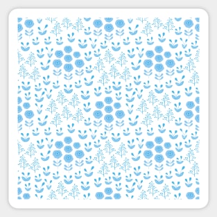 Blue  flowers pattern #7 Sticker